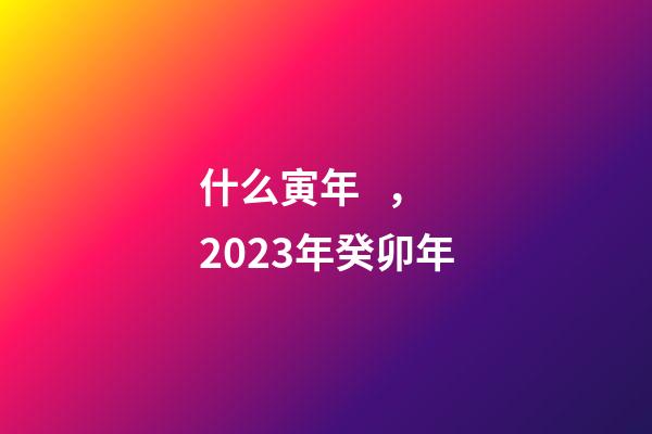 什么寅年，2023年癸卯年-第1張-觀點(diǎn)-玄機(jī)派
